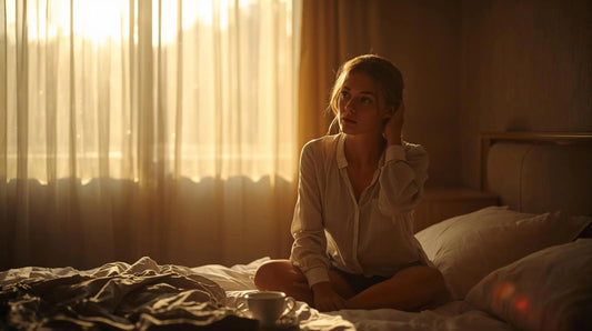 Femme tracassée par son cortisol élevé